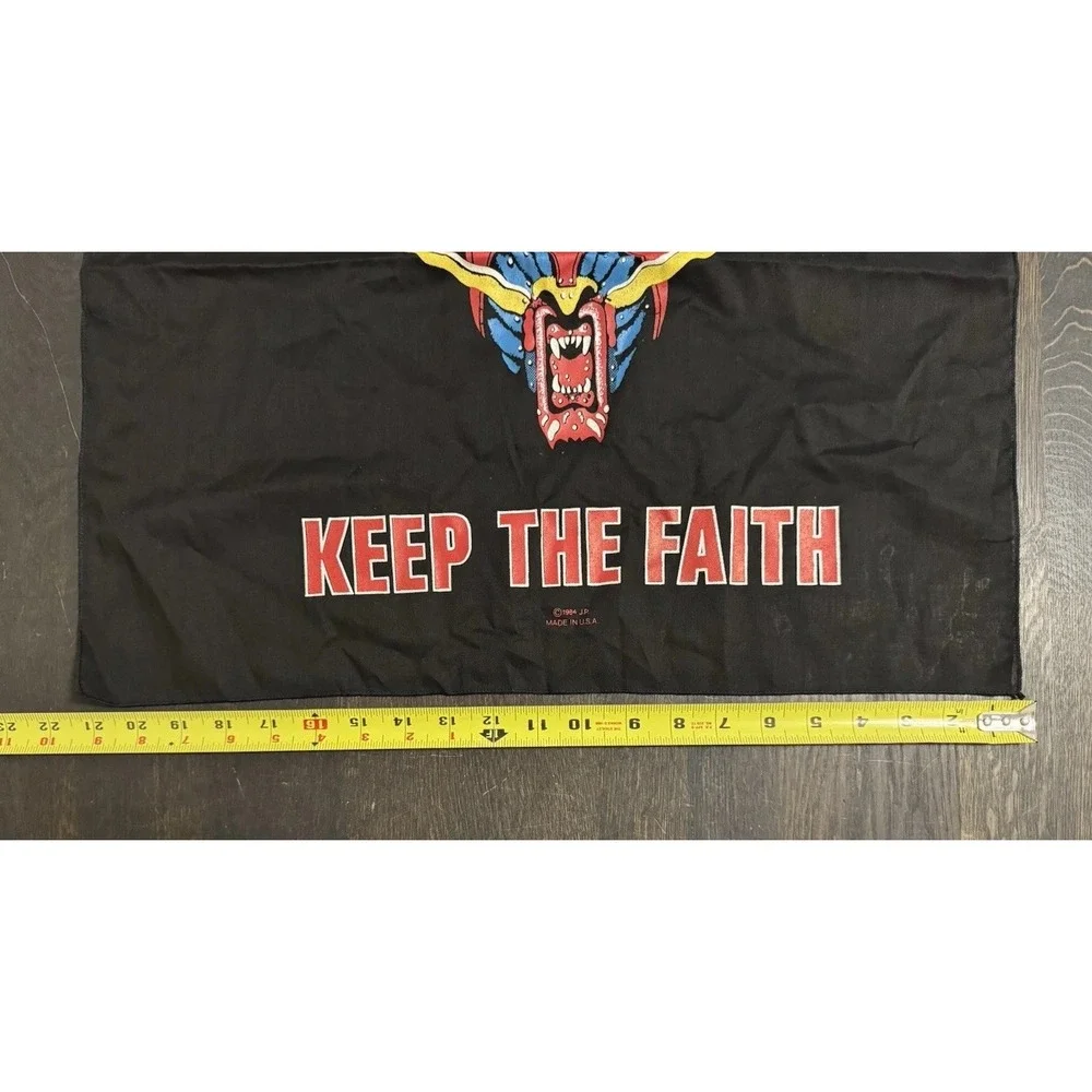 Vintage 1980s Judas Priest Keep‎ The Faith 1984 Bandana Promo Rock Concert Metal